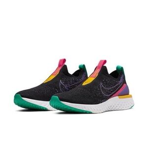 Nike Black Multi Slip-On Flyknit Running Shoes